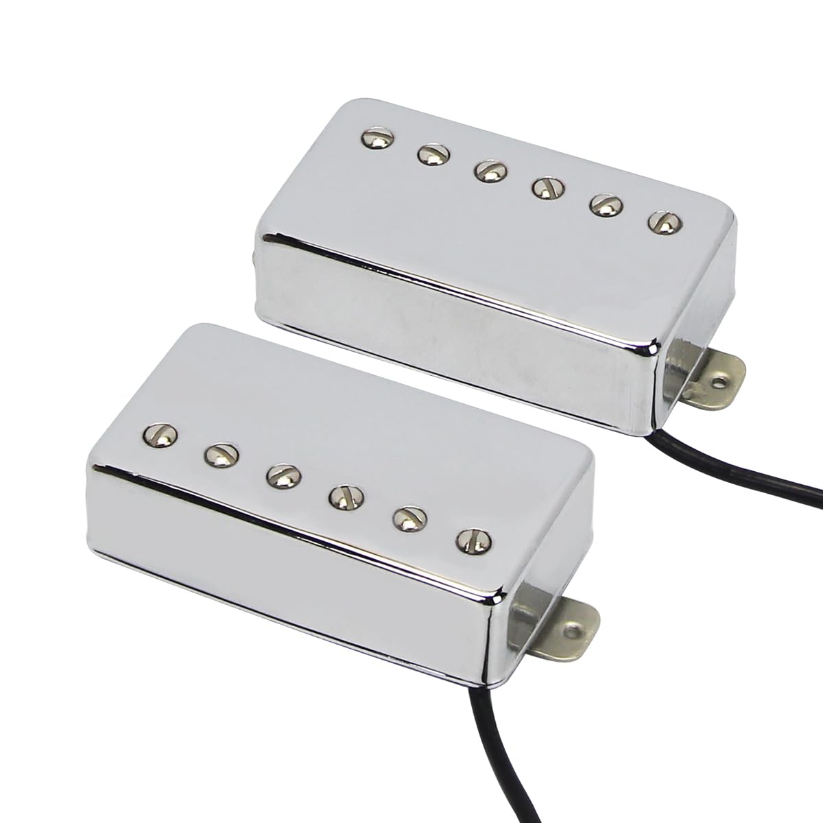 FLEOR Humbucker Pickup Ceramic Guitar Neck + Bridge Pickup Set Chrome Fit LP Style Electric Guitar